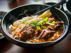 Braised Beef Noodle Soup with Scallions